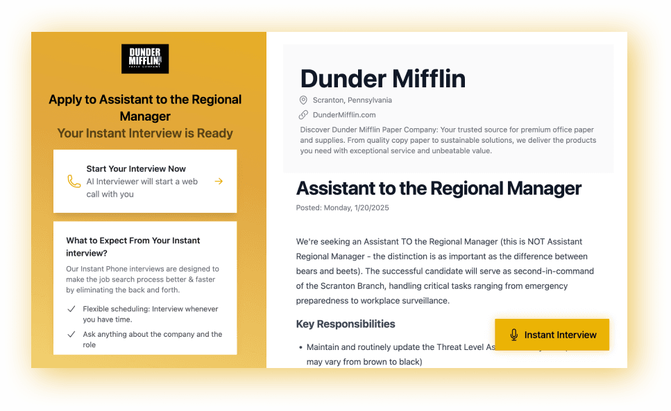 Instant Interview Career Pages